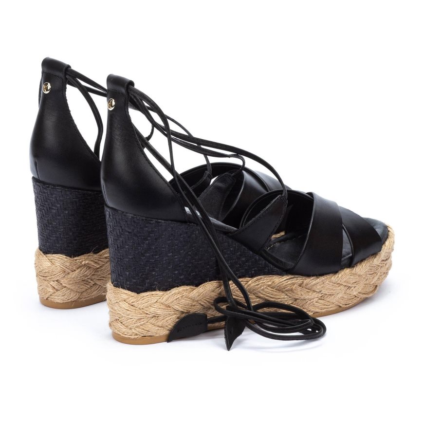 Women's Pikolinos RONDA Wedge Sandals Black | NZ K389A57